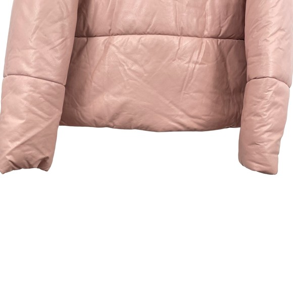 24.NWT Cami NYC Cecilia Vegan Leather Puffer  Pink XL Polyurethane Faux Leather - Picture 6 of 12
